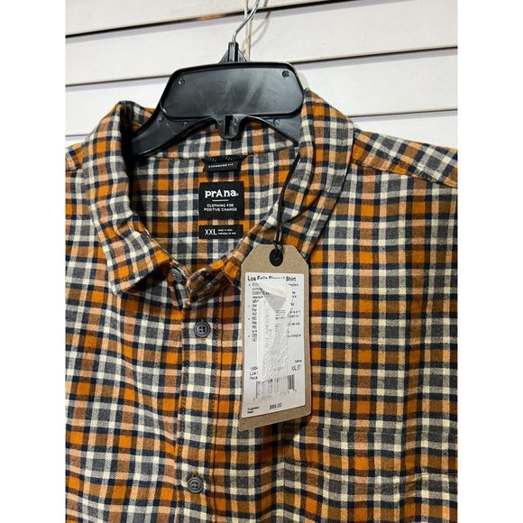 Prana Los Feliz Long Sleeve Button Up Flannel Shirt - NWT - XXL - Picture 2 of 3